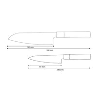 Shinrai Knives - Ensemble de couteaux Damas 2 pièces Takumi Kaza - Santoku + Couteau d'office