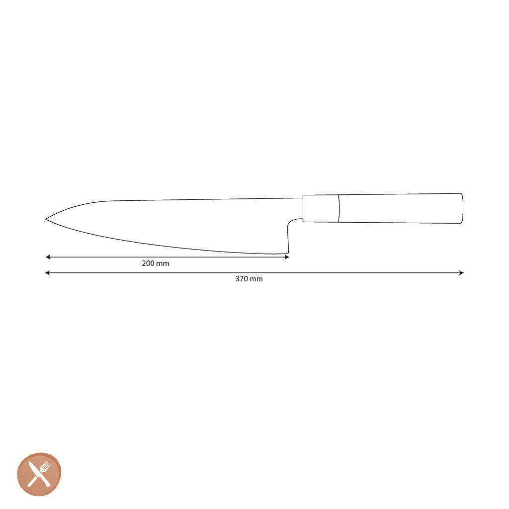 Shinrai Knives - Takumi Kaza Damascus Chef's Knife 20 cm