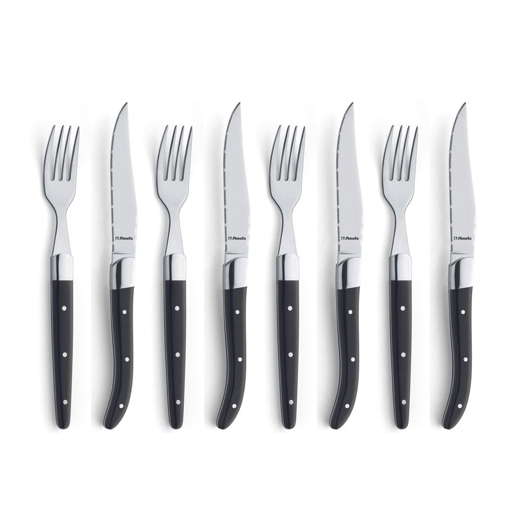 Amefa - 8-pcs Steak Set black in magnet box Steakmessen Amefa