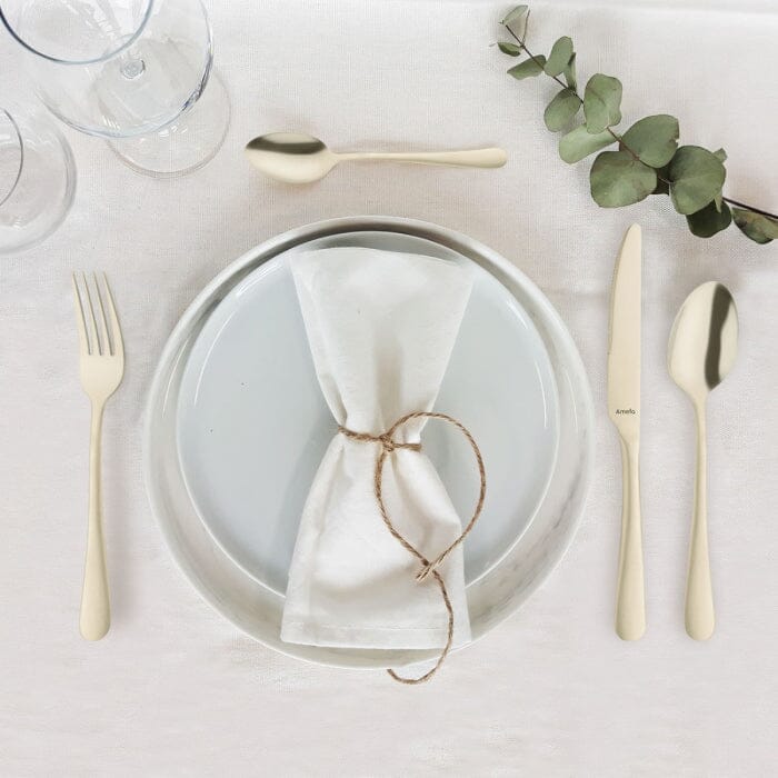 Amefa - Austin 6 Theelepels - Mat Champagne Bestekset Amefa