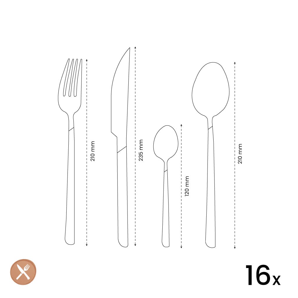 Amefa - Lumino 16-delige Bestekset - Zwart/Wit Bestekset Amefa