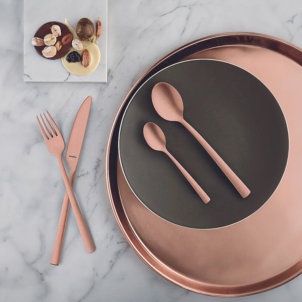 Amefa - Manille Stonewash 16-delige Bestekset - Koper Bestekset Amefa