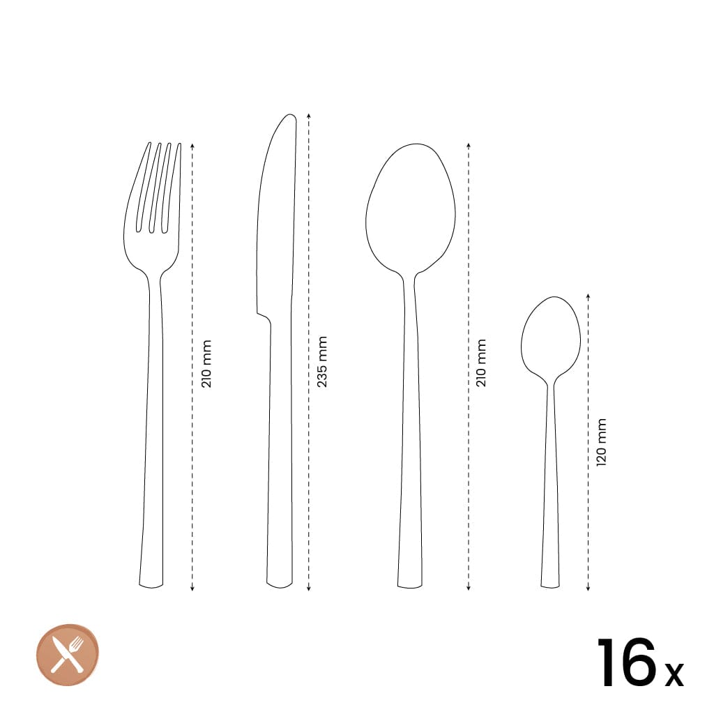Amefa - Manille Stonewash 16-delige Bestekset - Zilver Bestekset Amefa