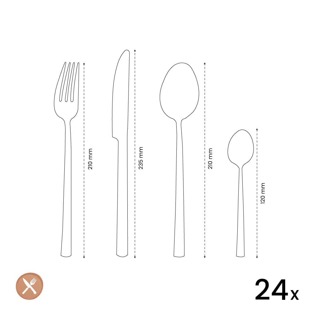 Amefa - Moderno 24-delige Bestekset - Zilver Bestekset Amefa