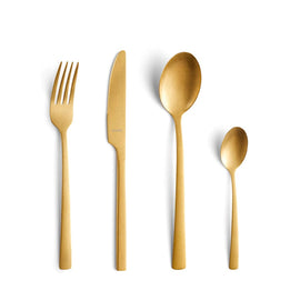 Amefa - Manille Stonewash 16-piece Cutlery Set - Gold Amefa - Stonewash PVD Gold 16-pc set in trend box - gold Amefa