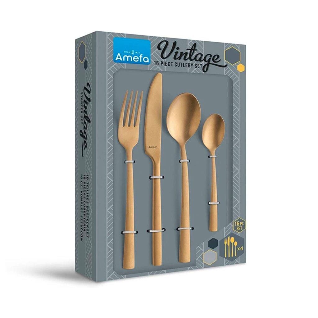 Amefa - Stonewash PVD Gold 16-pc set in trend box - gold Amefa