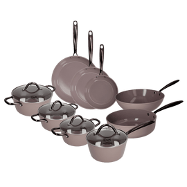 Cook & Pan - Taupe of Mind Pan Set 9-piece Cook & Pan - Taupe of Mind Pannenset 9-delig Pannenset Cook & Pan