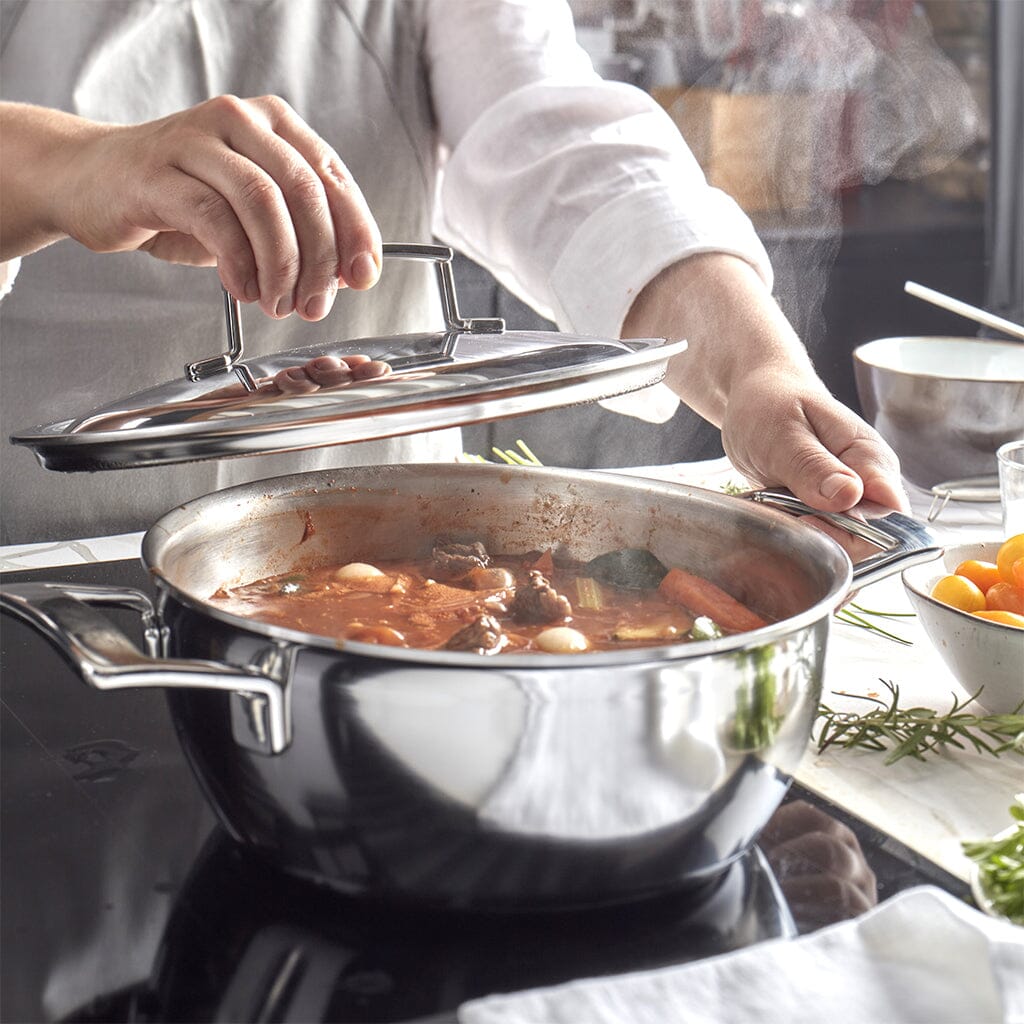 Demeyere - Silver 7 Conische sudderpan 28 cm met deksel Braadpan Demeyere