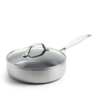GreenPan - Geneva Stoofpan met keramische antiaanbaklaag met deksel 24cm Hapjespan GreenPan