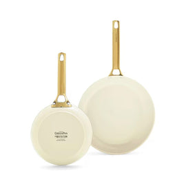 GreenPan - Padova Cream White 2-piece pan set with ceramic non-stick coating 20/26 cm GreenPan - Padova Cream White 2-delige pannenset met keramische antiaanbaklaag 20/26 cm Pannenset GreenPan