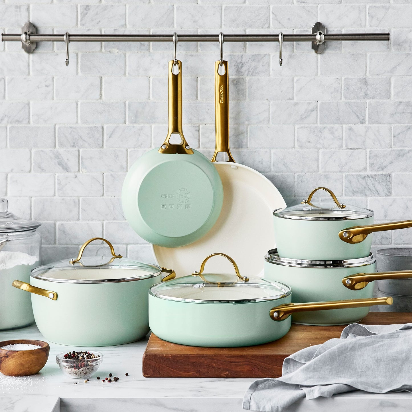 GreenPan - Padova Mint Green 10-delige Pannenset Pannenset GreenPan