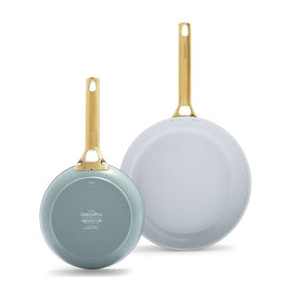 GreenPan - Padova Smokey Blue 2-piece pan set with ceramic non-stick coating 20/28 cm GreenPan - Padova Smokey Blue 2-delige pannenset met keramische antiaanbaklaag 20/28 cm Pannenset GreenPan