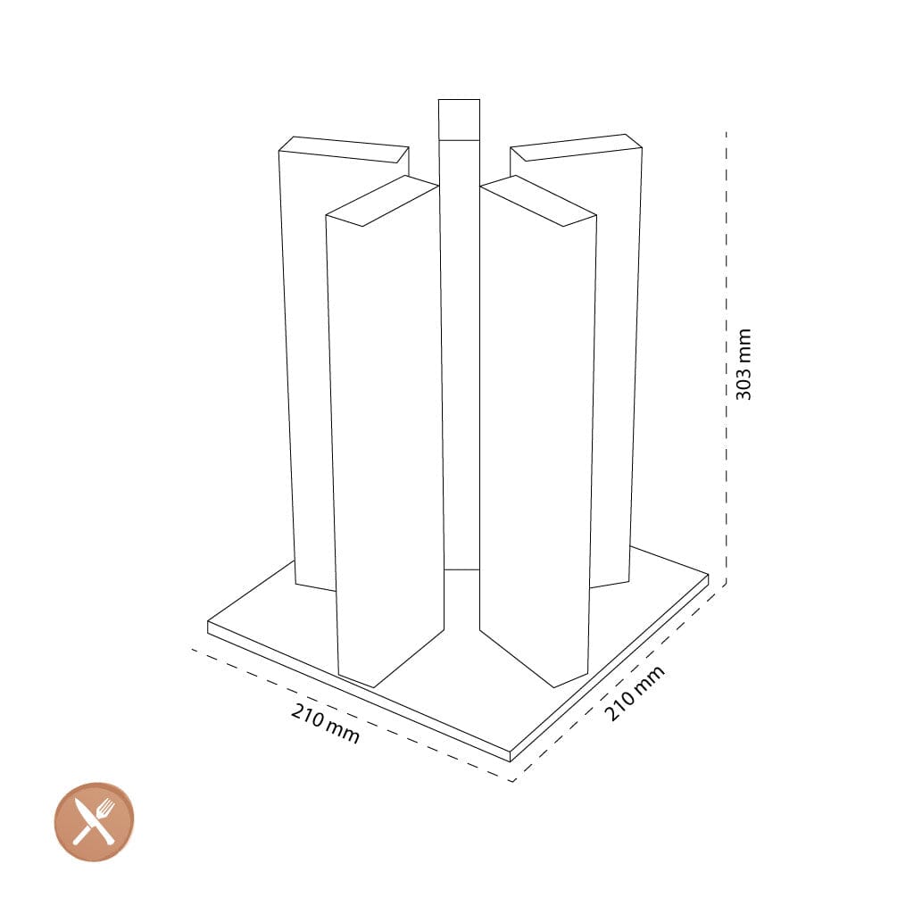 Kai Shun - ''Stonehenge'' Messenblok, Edelstaal/Walnoot Kai Shun
