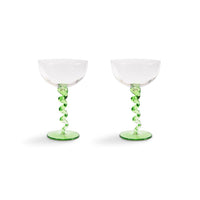 &Klevering - Coupe spiraal groen set van 2 Cocktail glazen &Klevering
