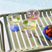 &Klevering - Coupe twirl blauw set van 2 Cocktail glazen &Klevering