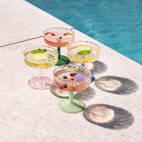 &Klevering - Coupe twirl blauw set van 2 Cocktail glazen &Klevering