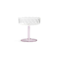 &Klevering - Coupe twirl roze set van 2 Cocktail glazen &Klevering