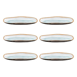 Medard de Noblat - Shadow Aqua Small Serving Bowl 23 x 11 cm (set of 6) Medard de Noblat - Shadow Aqua Kleine Serveerschaal 23 x 11 cm (set van 6) Serveerschaal Medard de Noblat