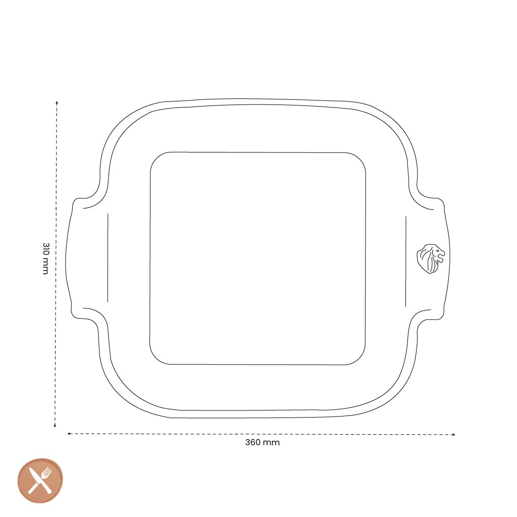 Peugeot - Appolia Ovenschaal Vierkant 36 cm Saffraangeel Ovenschaal Peugeot