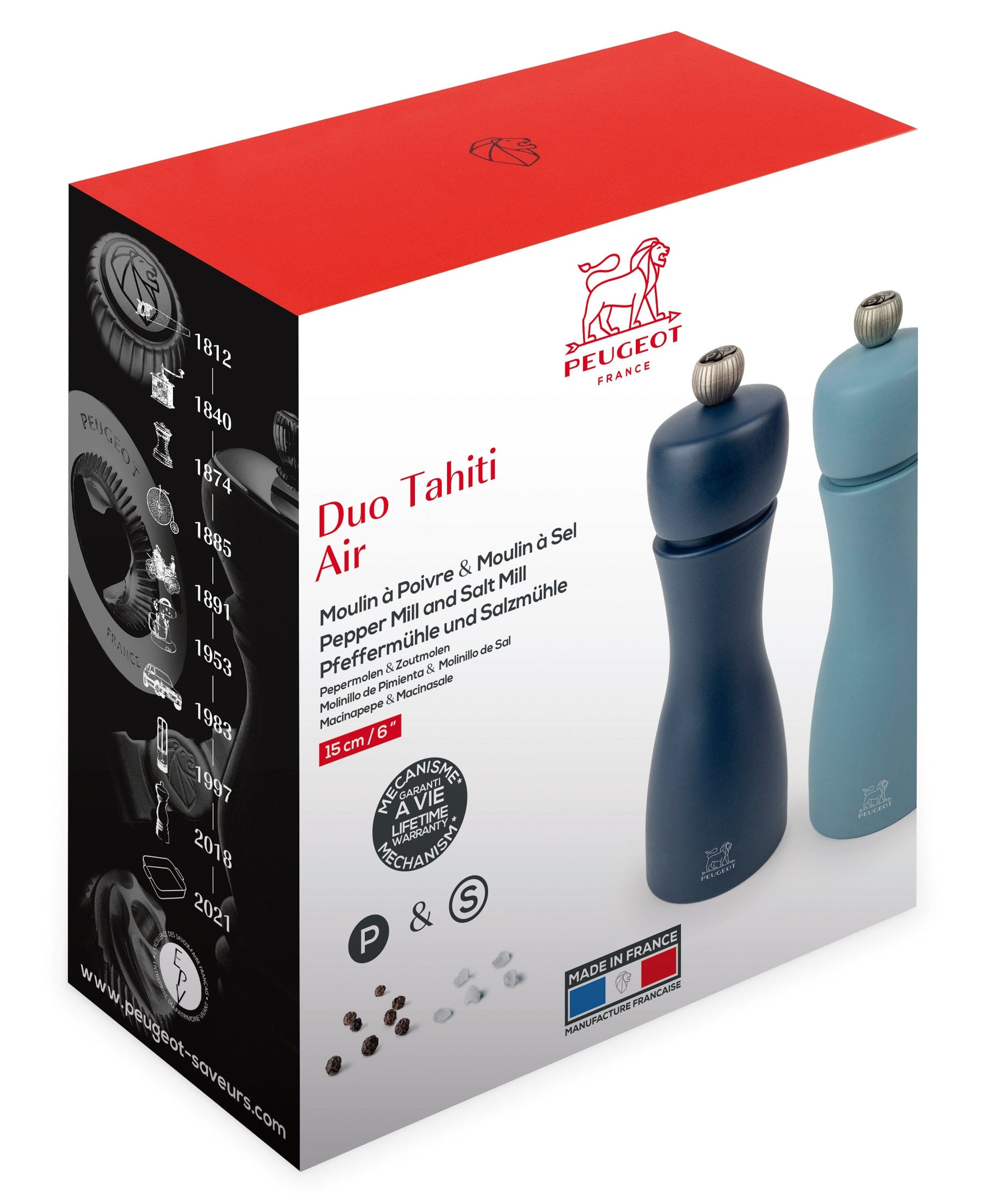 Peugeot - Duo Tahiti Peper-en Zoutmolenset Lucht 15 cm Peugeot
