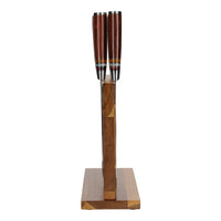 Shinrai Japan - Micarta Jewels 7-delige Damascus Messenset + Magnetisch Messenblok Dubbelzijdig Messenset met blok Shinrai Japan