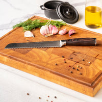 Shinrai Knives - Damascus Print 7-delige Messenset + Messenblok Cito dubbelzijdig Messenset met blok Shinrai Knives