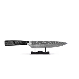 Shinrai Knives - Damascus Print Epoxy Onyx Chef's Knife 20 cm Shinrai Knives - Damascus Print Epoxy Onyx 3-delige Messenset - Koksmes + Nakiri + Schilmes Messenset Shinrai Knives