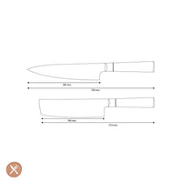 Couteaux Shinrai - Coffret de 2 couteaux damassés en onyx époxy - Couteau de chef + couteau nakiri