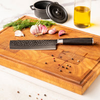 Shinrai Knives - Hammered Damast BR 2-delige Messenset - Koksmes + Nakiri Messenset Shinrai Knives