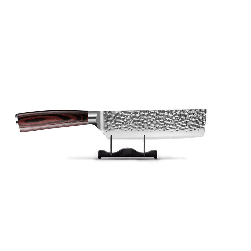 Shinrai Knives - Hammered RVS 5-delige Messenset - Koksmes + Broodmes + Nakiri + Kleine Santoku + Schilmes Messenset Shinrai Knives