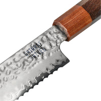 Couteaux Shinrai - Kigami Exclusive Damascus 5 pièces - Couteau de chef + Couteau à pain + Nakiri + Couteau de bureau + Couteau d'office Ensemble de couteaux Shinrai Knives