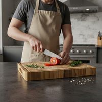 Shinrai Knives - Luxe Snijplank Teakhout - Kopshout - 40 x 30 x 4.5 cm Houten snijplank Shinrai Knives