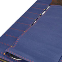 Couteaux Shinrai - Étui à couteaux en toile et cuir de haute qualité, bleu foncé