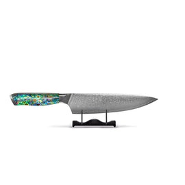 Shinrai Knives - Mother of Pearl Jewels Damascus Chef's Knife 20 cm Shinrai Knives - Parelmoer Jewels Damascus Koksmes 20 cm Koksmes Shinrai Knives