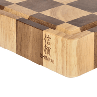 Shinrai Knives - Schaak Snijplank Acaciahout - Kopshout - 40 x 30 x 4.5 cm Houten snijplank Shinrai Knives