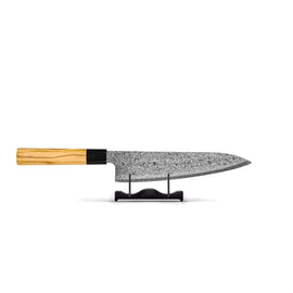 Shinrai Japon - Couteau de Chef Takumi Kaza Damas 20 cm Shinrai Knives - Takumi Kaza 4-delige Damascus Messenset - Koksmes + Broodmes + Nakiri + Schilmes Messenset Shinrai Knives