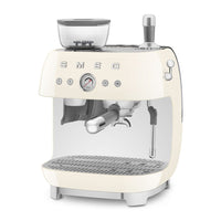 Smeg - Espressomachine | Crème | Jaren 50 | Handmatige espressomachine met geïntegreerde bonenmaler Handmatige Espressomachine Smeg