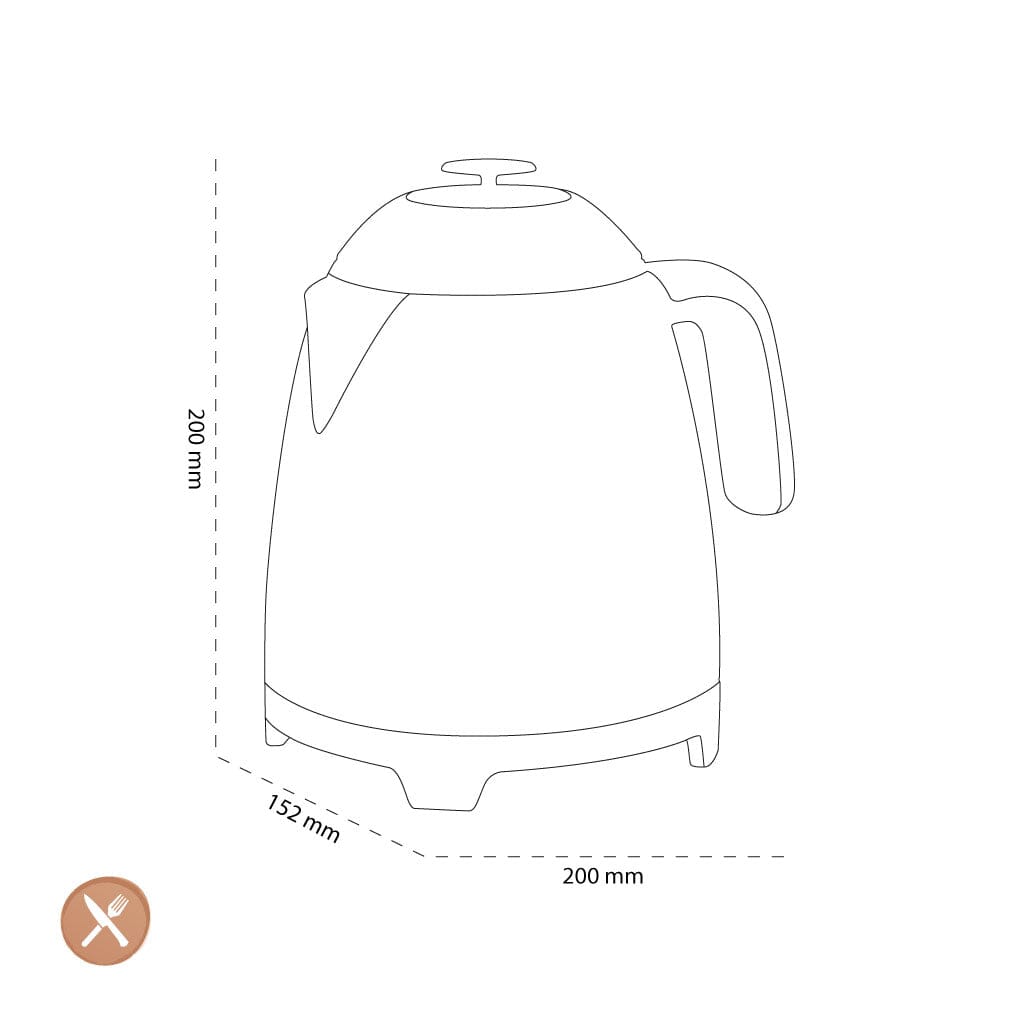 Smeg - Mini Waterkoker | Crème | Jaren 50 | Kettle Standard Waterkoker Smeg