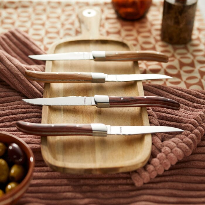 Amefa - 4-pcs Steak knife set brown in wooden box Amefa