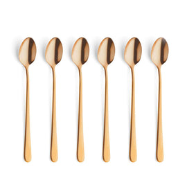 Amefa - Austin 6 Latte Spoons - Matte Gold Amefa - Austin 6 Latte Lepels - Mat Goud Latte lepels Amefa