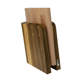 Artelegno - Grand Prix Magnetic Knife Block Walnut Wood + Cutting Board Beech Wood Artelegno - Ceppo Magnetisch Messenblok Walnotenhout + Snijplank Beukenhout Messenblokken Artelegno