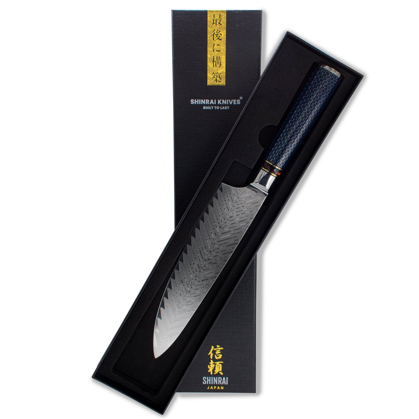 Dragonfire Micarta Jewels - Damascus Koksmes 20 cm - Special Edition Shinrai Japan