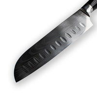 Epoxy Onyx 9-delige Damascus Print Messenset + Acacia houder dubbelzijdig Shinrai Japan