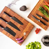 Hammered Damast BR 5-delige Damascus Messenset Messensets Shinrai Japan