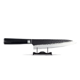 Hammered stainless steel Black - Chef's knife 20 cm Hammered RVS Black Series - Koksmes Shinrai Japan 20 cm