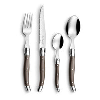 Lou Laguiole - 24-pc cutlery set in open window box - pepper Bestekset Lou Laguiole