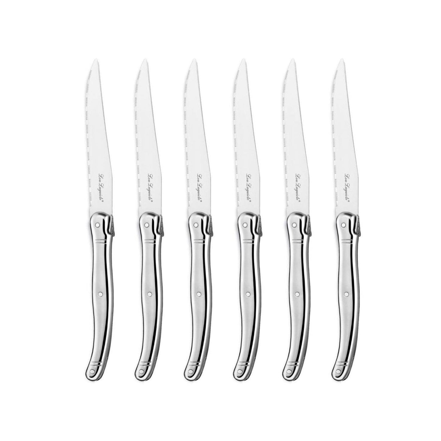 Lou Laguiole - 6-pc steak knives in wooden block - inox Steakmes Lou Laguiole