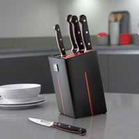 Richardson Cheffield - Velocity 5 pc knife block with sharpener - black Messenset met blok Richardson Sheffield
