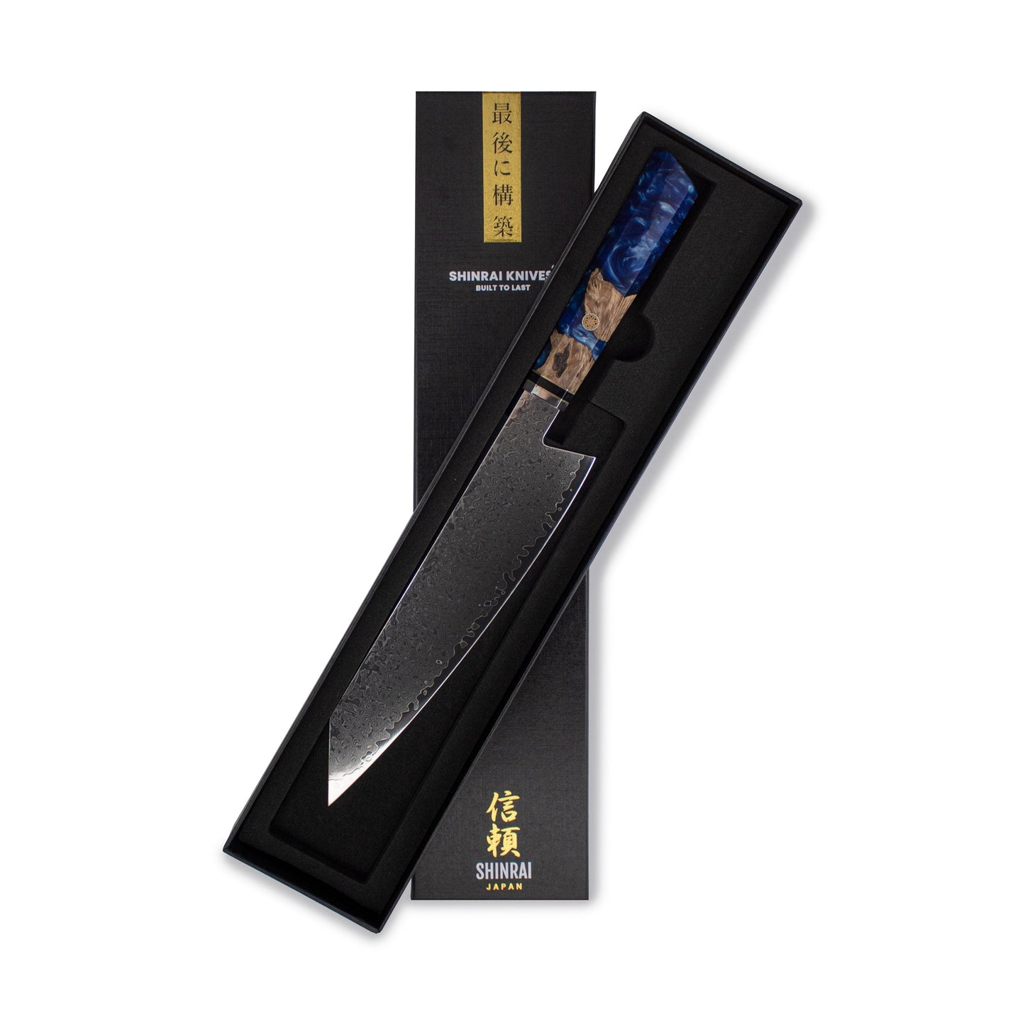 Sapphire Octagon Damascus Kiritsuke 23 cm - Special Edition Keukenmessen Shinrai Japan
