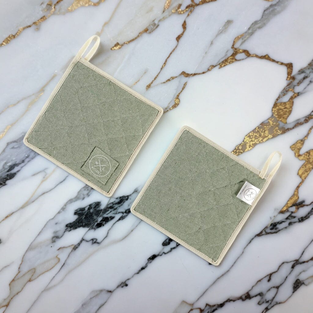 Witloft - Gerecycled Katoen Pannenlappen (2 st.) - Pistache Pannenlappen Witloft